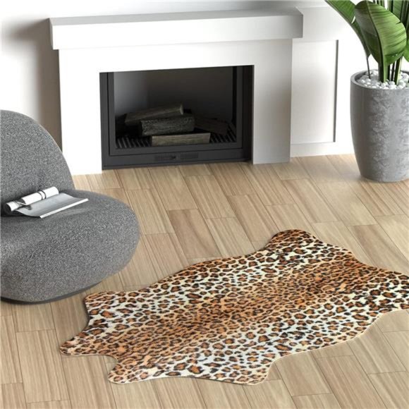 Leopard Rug Cheetah Print Rug Area Carpet Cute Western Decor Animal Skin Rugs - Picture 2 of 7
